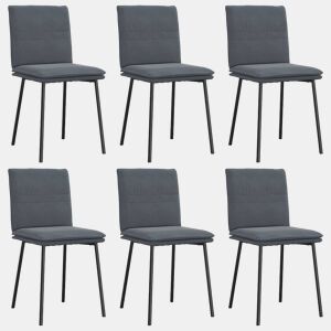 vidaXL Cadeiras de jantar 6 pcs veludo cinzento-escuro