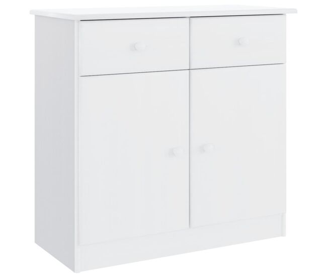 Vidaxl aparador alta madera maciza de pino blanco 77x35x73 cm
