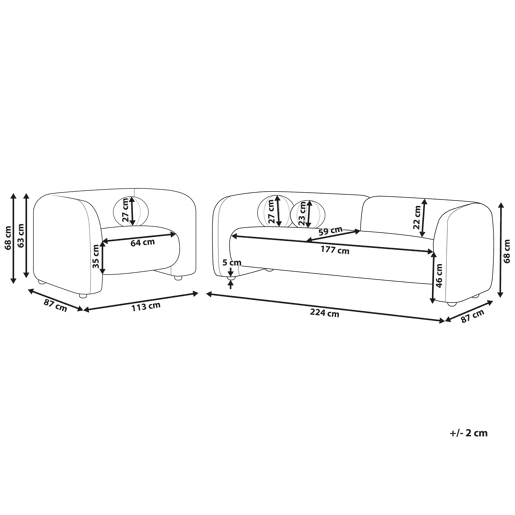 Beliani Conjunto de sofás LEIREN Beliani Conjunto de sofás LEIREN
