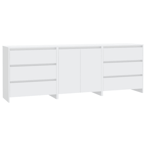vidaXL 3 pcs aparador em madeira processada branco