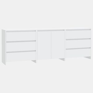 vidaXL 3 pcs aparador em madeira processada branco