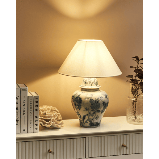 Candeeiro de mesa SORRAIA Porcelana BrancoAzul Candeeiro de mesa SORRAIA Porcelana BrancoAzul