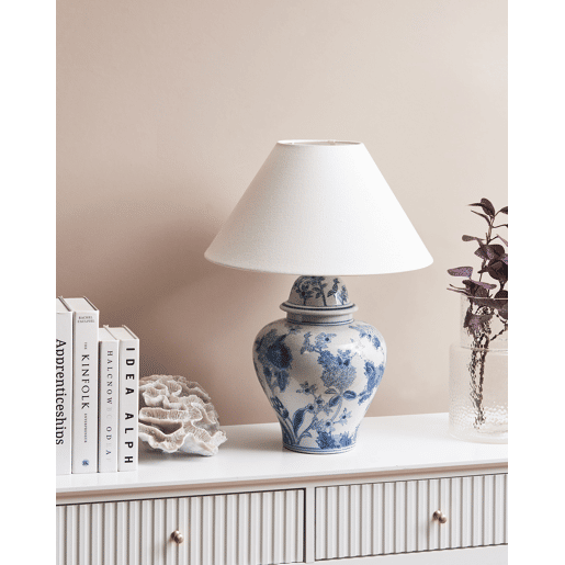 Candeeiro de mesa SORRAIA Porcelana BrancoAzul Candeeiro de mesa SORRAIA Porcelana BrancoAzul