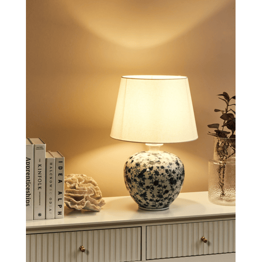Candeeiro de mesa SILVES Porcelana BrancoAzul