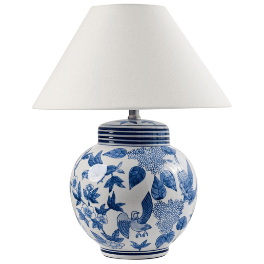 Candeeiro de mesa ARUNCA Porcelana BrancoAzul Candeeiro de mesa ARUNCA Porcelana BrancoAzul