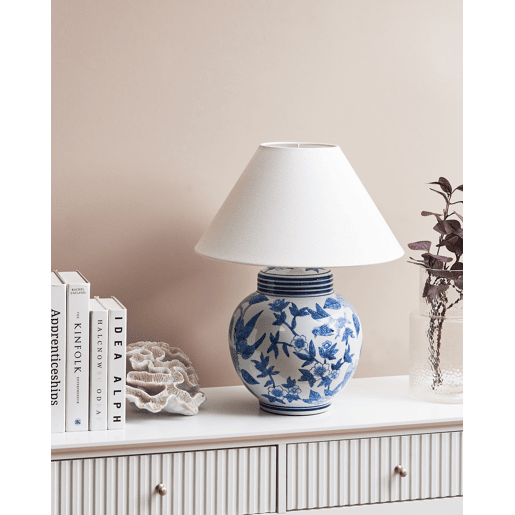 Candeeiro de mesa ARUNCA Porcelana BrancoAzul Candeeiro de mesa ARUNCA Porcelana BrancoAzul