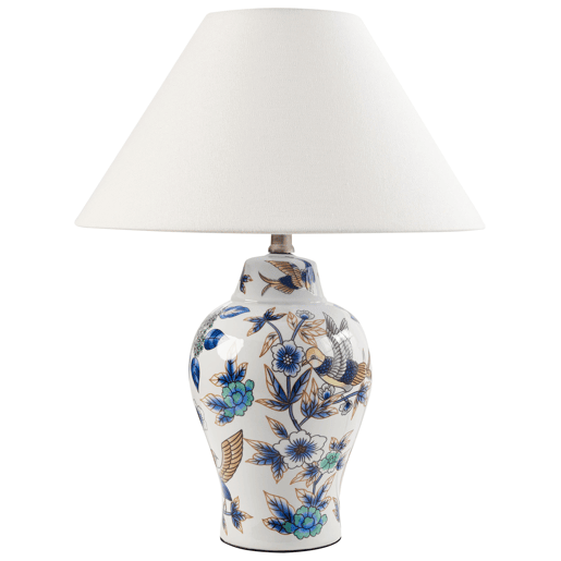 Candeeiro de mesa MORACA Porcelana BrancoAzul Candeeiro de mesa MORACA Porcelana BrancoAzul