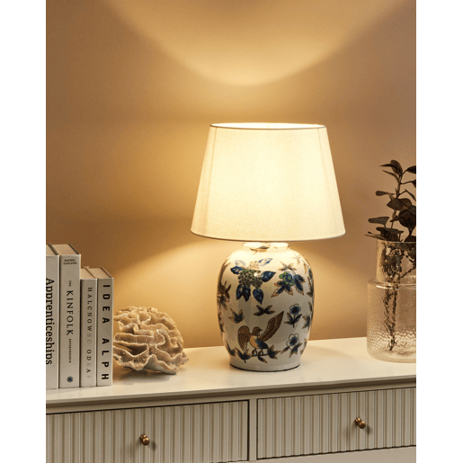 Candeeiro de mesa SUNJA Porcelana BrancoAzul