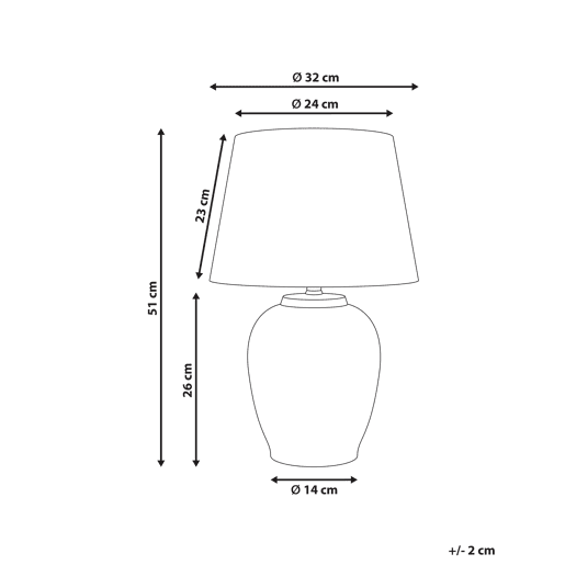 Candeeiro de mesa SUNJA Porcelana BrancoAzul