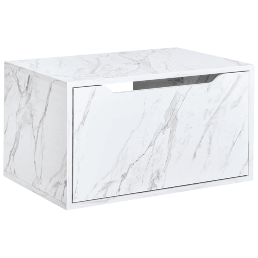 Móvel de casa de banho suspenso PETROLINA 60 cm Mármore branco