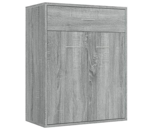 Vidaxl aparador de madera contrachapada gris sonoma 60x30x75 cm