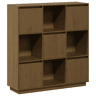vidaXL Aparador alto 110,5x35x117 cm pinho maciço castanho mel