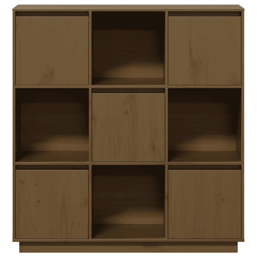 vidaXL Aparador alto 110,5x35x117 cm pinho maciço castanho mel