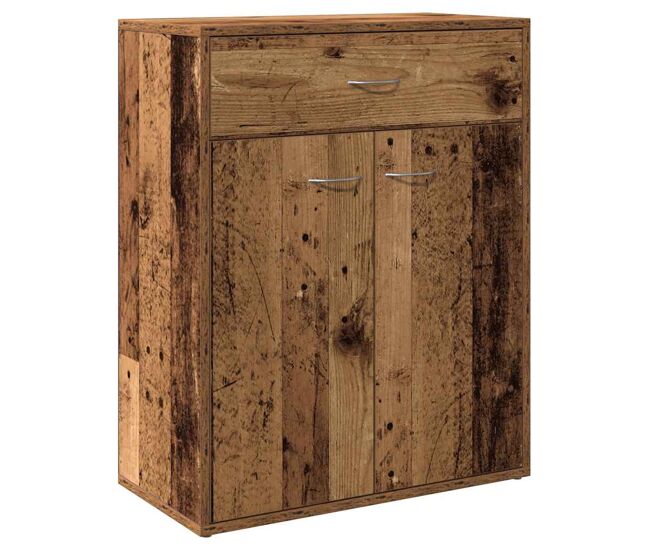 Vidaxl aparador de madera contrachapada madera envejecida 60x30x75 cm