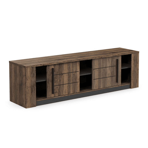 Conjunto de sala de estar com suporte de TV + mesa de centro, conjunto de sala de estar, Monaco, carvalho escuro e preto