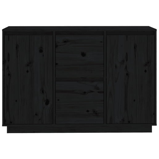 vidaXL Aparador 111x34x75 cm madeira de pinho maciça preto