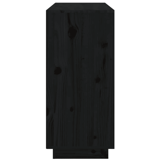 vidaXL Aparador 111x34x75 cm madeira de pinho maciça preto