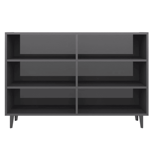 vidaXL Aparador 103,5x35x70 cm derivados de madeira cinzento brilhante