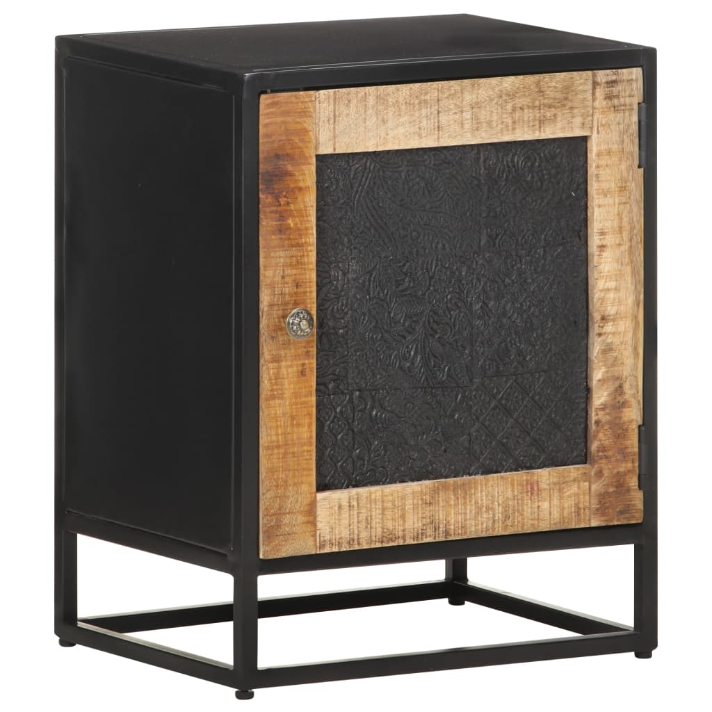 Vidaxl mesita de noche de madera de mango rugosa 40x30x50 cm