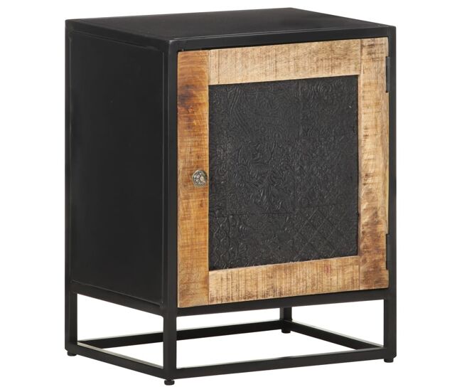 Vidaxl mesita de noche de madera de mango rugosa 40x30x50 cm