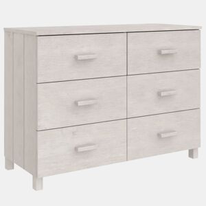 vidaXL Aparador HAMAR 113x40x80 cm pinho maciço branco