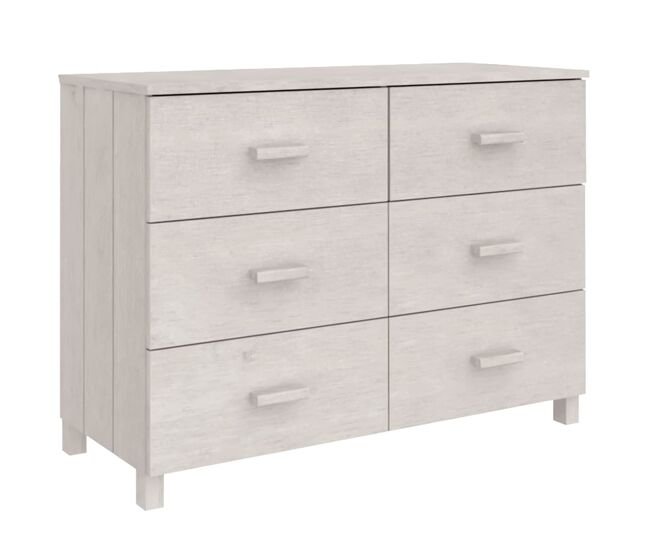 Vidaxl aparador hamar madera maciza de pino blanco 113x40x80 cm
