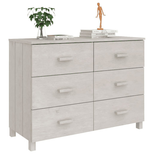 vidaXL Aparador HAMAR 113x40x80 cm pinho maciço branco vidaXL Aparador HAMAR 113x40x80 cm pinho maciço branco