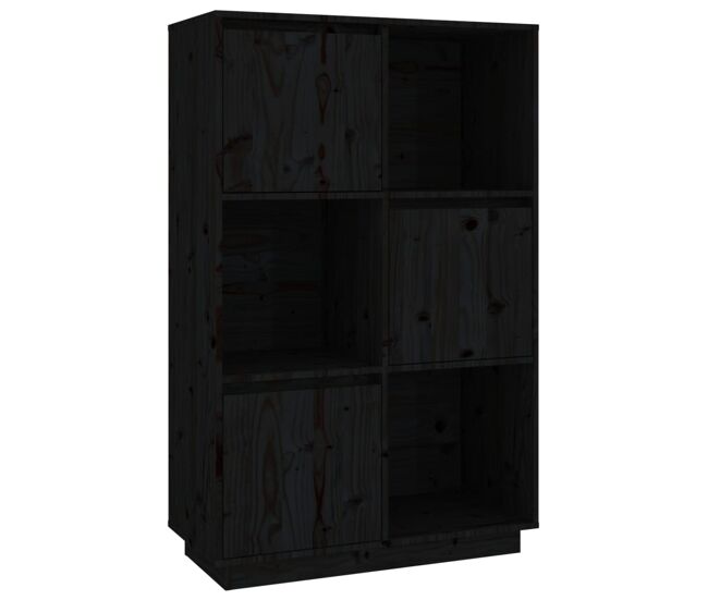 Vidaxl aparador alto de madera maciza de pino negro 74x35x117 cm