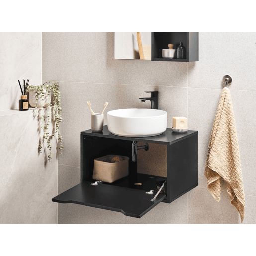 Móvel de casa de banho suspenso PETROLINA 60 cm Preto
