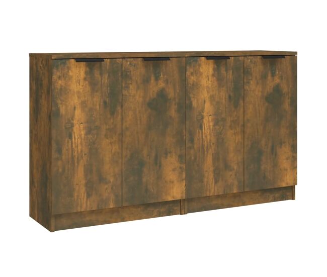 Vidaxl aparadores 2 uds madera contrachapada roble ahumado 60x30x70 cm