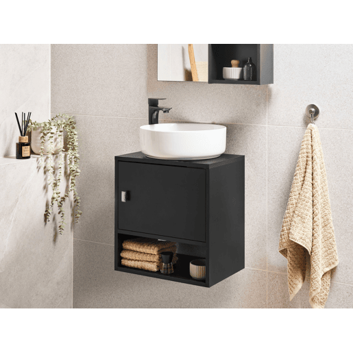 Móvel de casa de banho suspenso LIMERIA 45 cm Preto