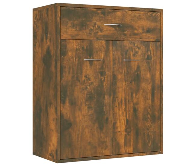 Vidaxl aparador madera contrachapada color roble ahumado 60x30x75 cm