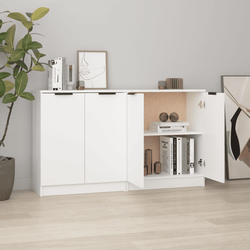 vidaXL Aparadores 2 pcs 60x30x70 cm derivados de madeira branco vidaXL Aparadores 2 pcs 60x30x70 cm derivados de madeira branco