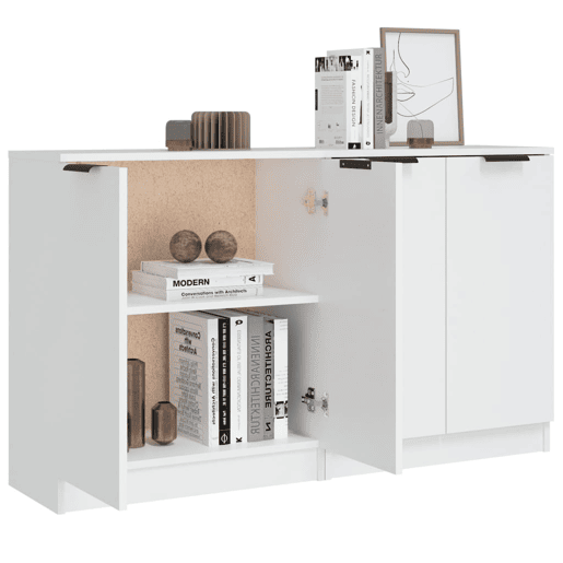 vidaXL Aparadores 2 pcs 60x30x70 cm derivados de madeira branco vidaXL Aparadores 2 pcs 60x30x70 cm derivados de madeira branco