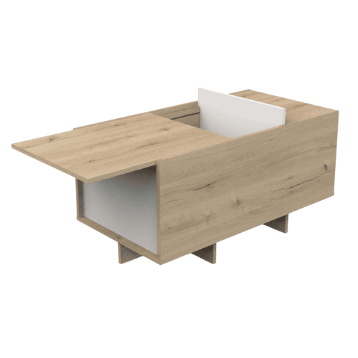 Pacote de móveis para sala de estar e jantar em estilo nórdico em branco fosco e carvalho artesanal Pacote de móveis para sala de estar e jantar em estilo nórdico em branco fosco e carvalho artesanal