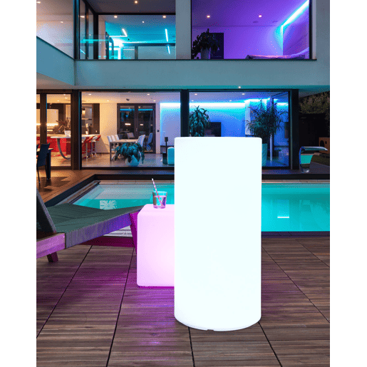 Candeeiro de pé LED para exterior PIEDRA Branco