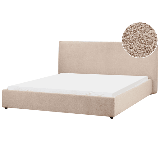 Cama de água Bouclé LAVAUR 180 x 200 cm Taupe