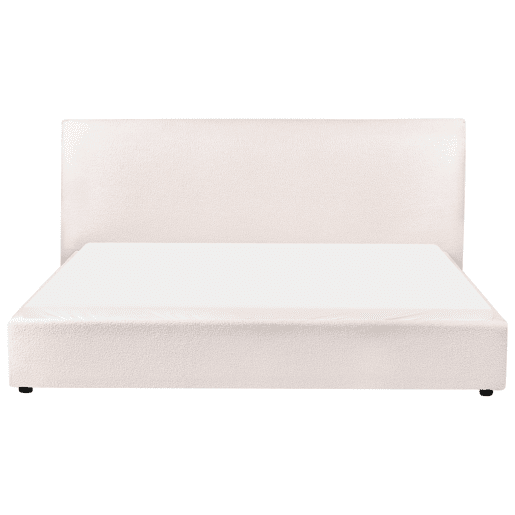Cama Bouclé LAVAUR 180 x 200 cm Branco creme