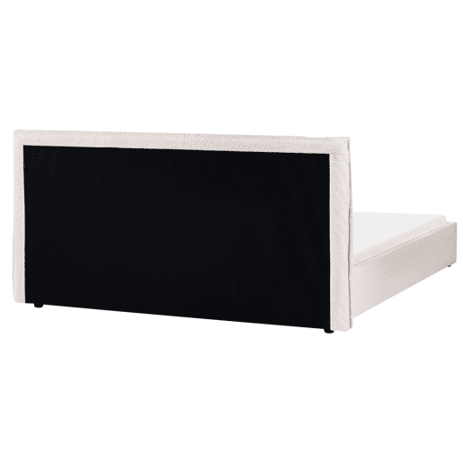 Cama Bouclé LAVAUR 180 x 200 cm Branco creme