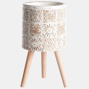 Vaso alto para plantas KARISTOS 36 cm Branco creme