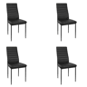 Pacote de 4 cadeiras Avat para sala de estar e jantar estilo moderno em preto