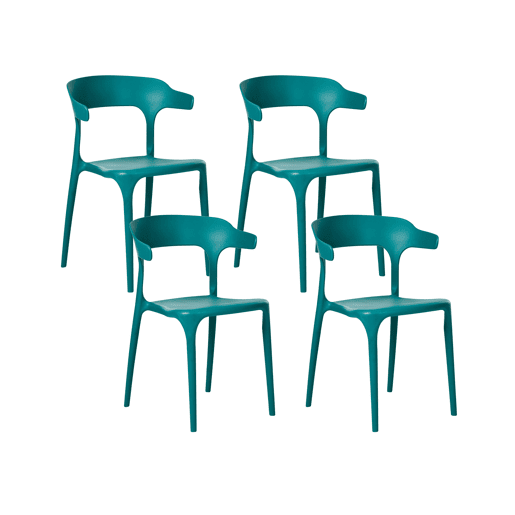 Conjunto de 4 cadeiras de jardim GUBBIO Azul esverdeado