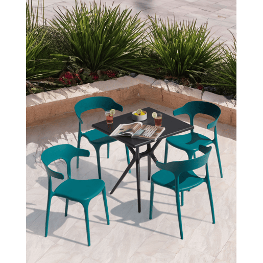 Conjunto de 4 cadeiras de jardim GUBBIO Azul esverdeado