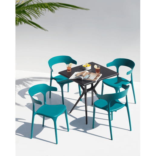 Conjunto de 4 cadeiras de jardim GUBBIO Azul esverdeado