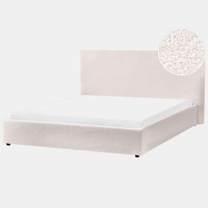 Cama de água Bouclé LAVAUR 160 x 200 cm Branco creme