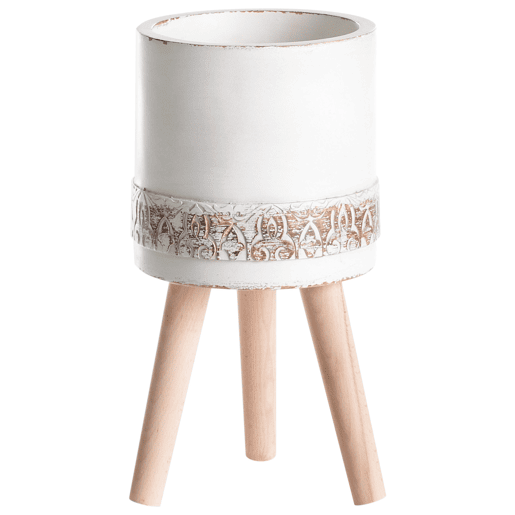 Vaso alto para plantas SKIATOS 22 cm Branco creme
