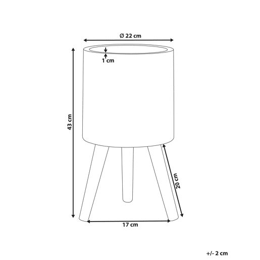 Vaso alto para plantas SKIATOS 22 cm Branco creme