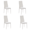 Pacote de 4 cadeiras brancas para sala de estar e sala de jantar, cadeiras Avat em estilo branco moderno, 43 x 93 x 43 cm