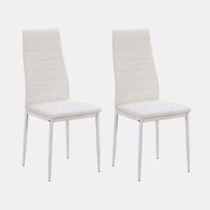 Pacote de 2 cadeiras brancas para sala de estar e sala de jantar, cadeiras modernas Avat em branco 43x93x43 cm