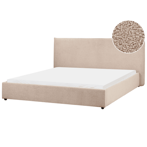 Cama Bouclé LAVAUR 180 x 200 cm Taupe